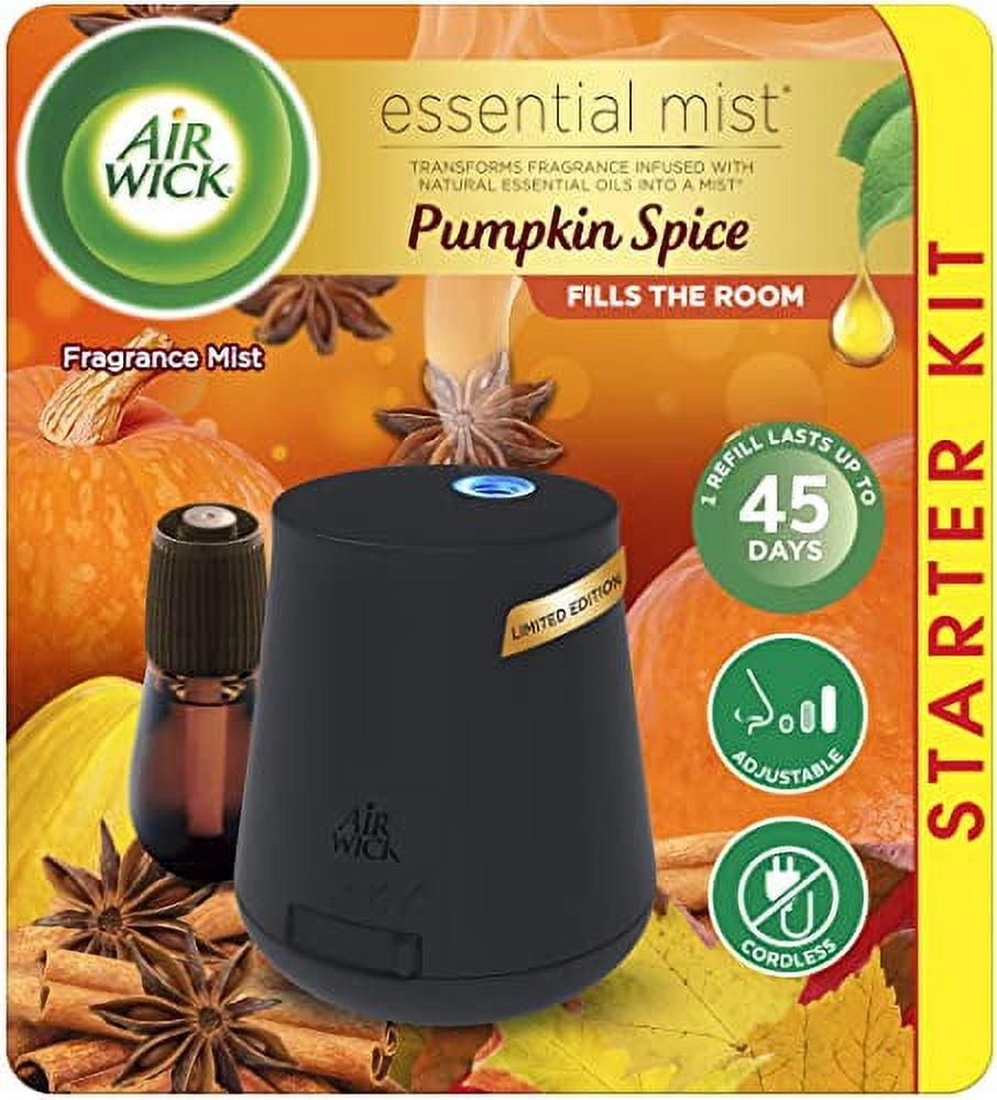 Air Wick Essential Mist Fall Scented Oil Air Freshener Diffuser Starter Kit, Pumpkin Spice, 2 Piece