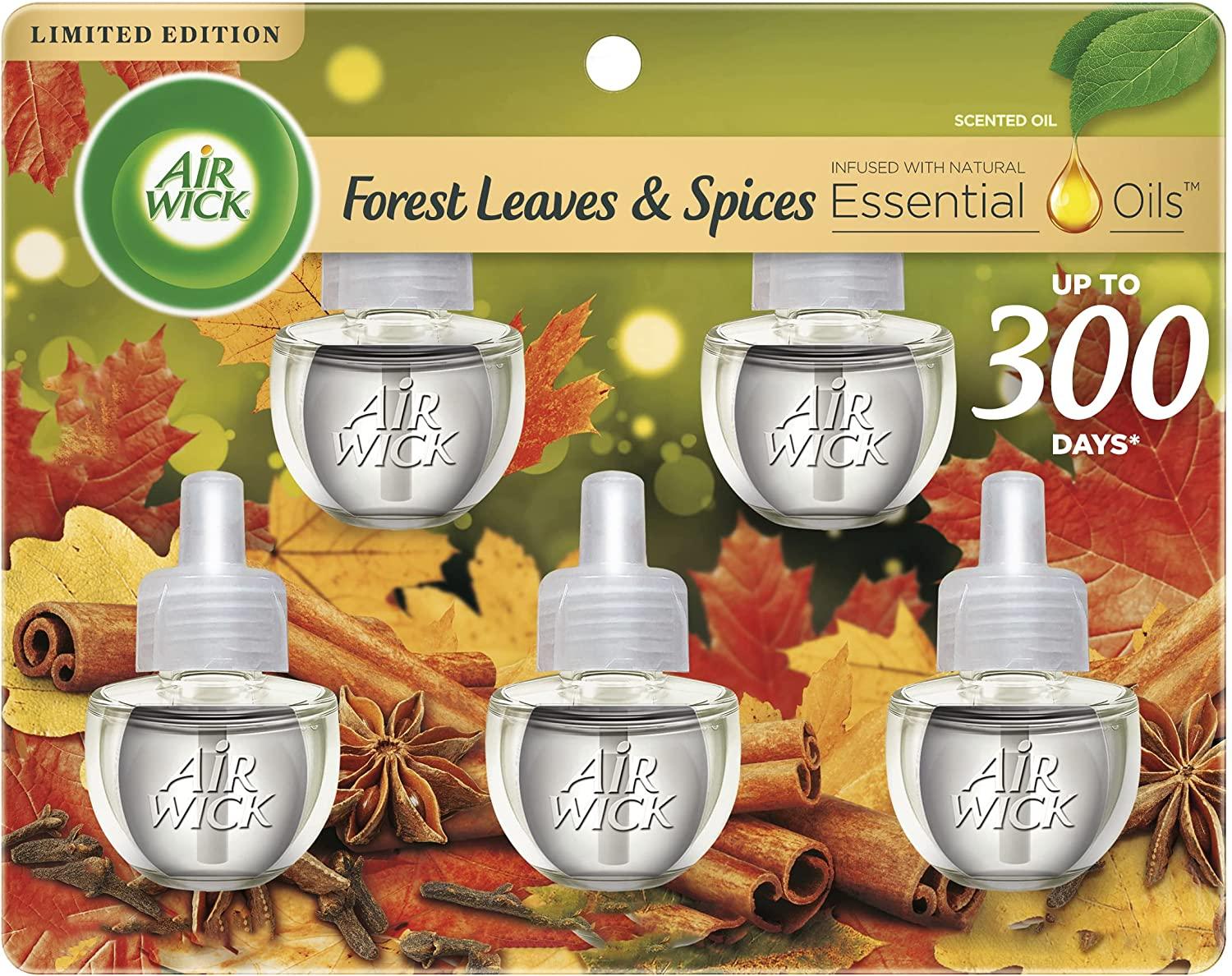 Air Wick Plug-In Scented Oil Air Freshener Warmer Refills, Pumpkin Spice, 5 Count