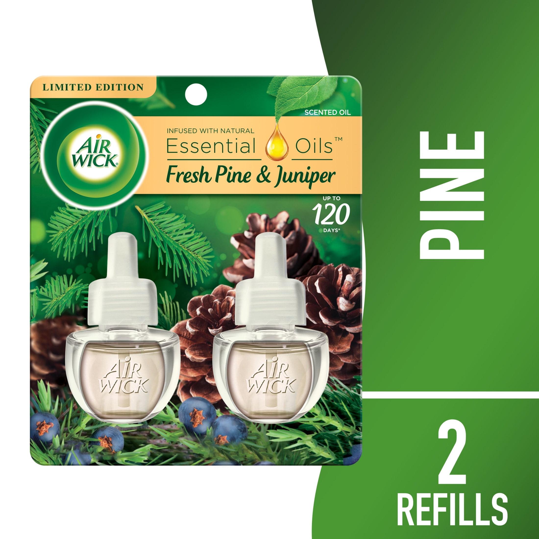 Air Wick Fresh Pine and Juniper Scented Oil Refills, 2 Pack