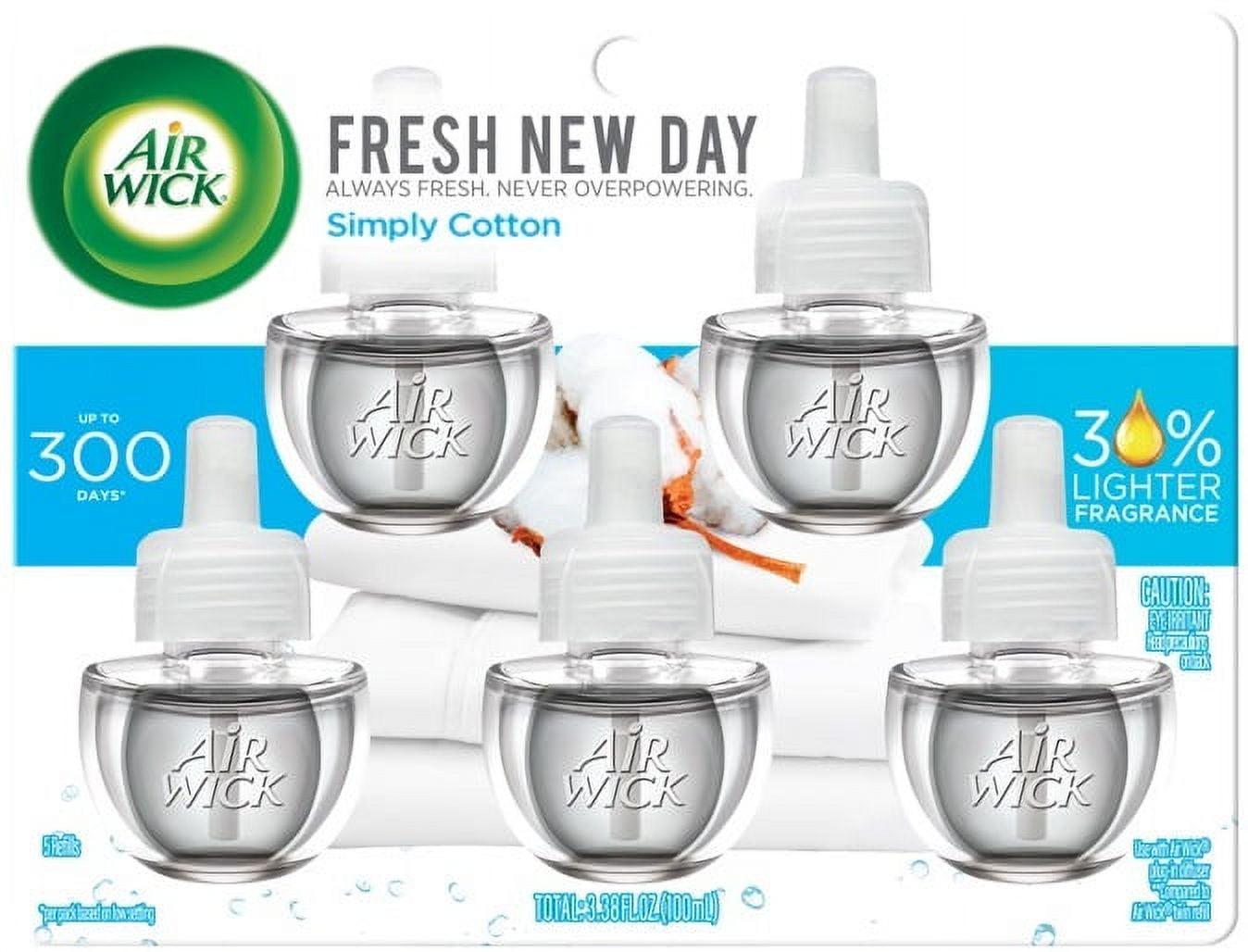 Air Wick Fresh New Day Simply Cotton Scented Oil Refill 5-Pack