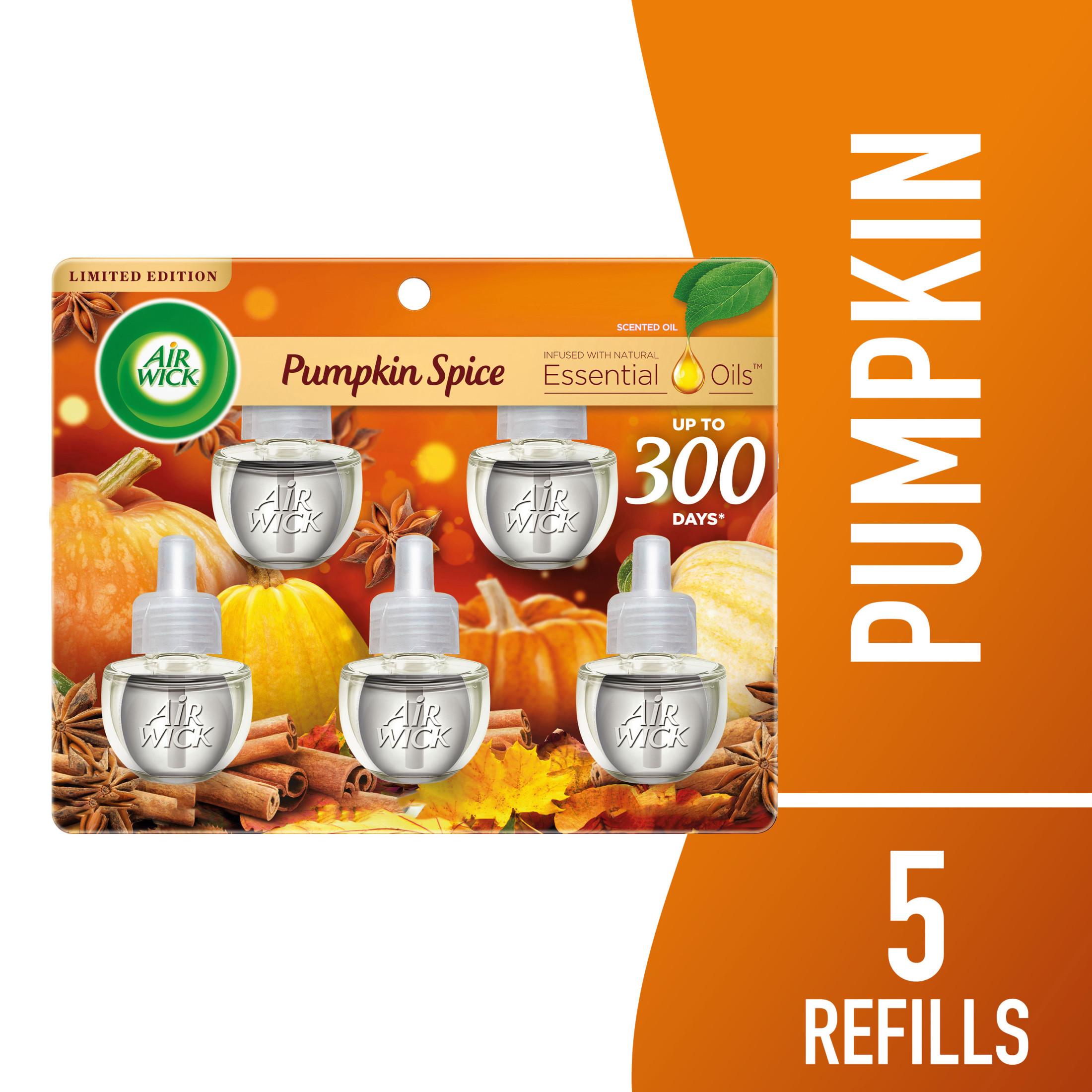 Air Wick Plug-In Scented Oil Air Freshener Warmer Refills, Pumpkin Spice, 5 Count