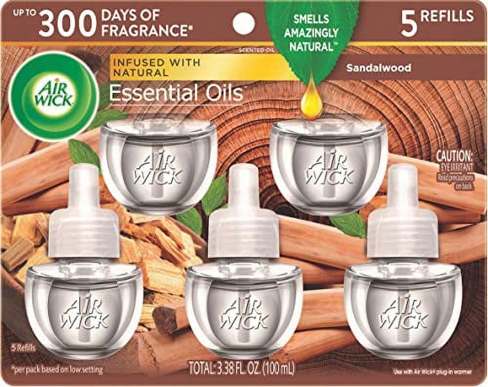 Sandalwood Scented Oil Plug-In Refill Cartridge, 5-Pack