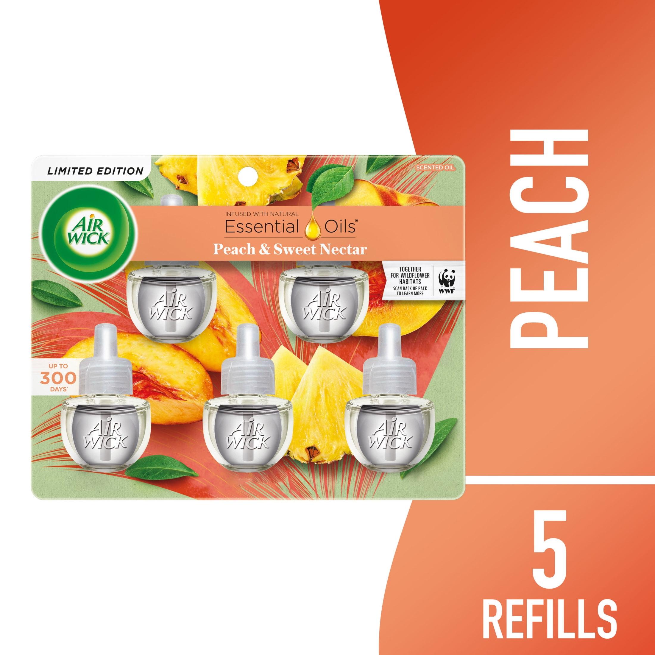 Peach and Sweet Nectar Scented Oil Refill Pack, 5 Count