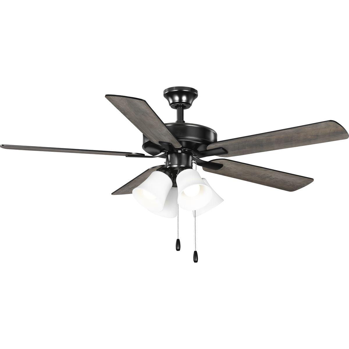 Matte Black 52'' Ceiling Fan with Light and Remote