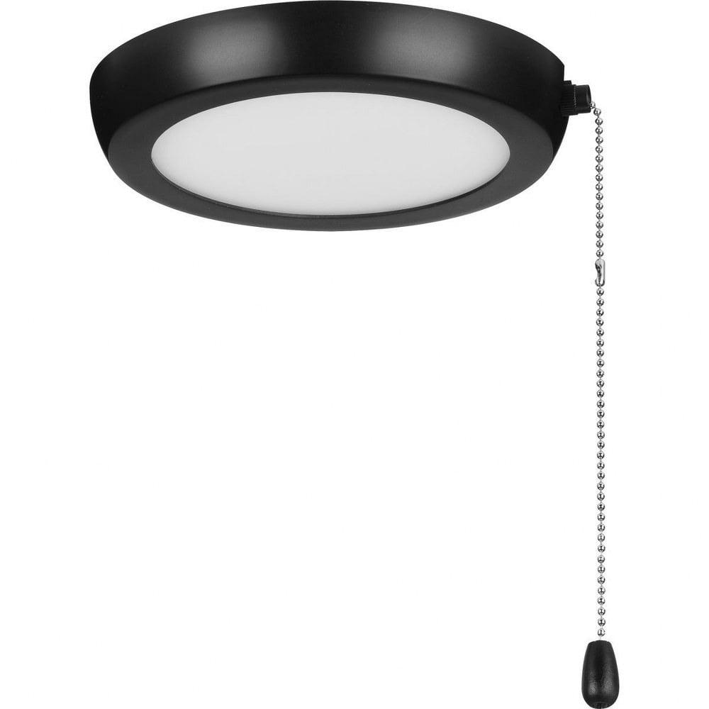 Matte Black 7" LED Ceiling Fan Light Kit with Opal Shade