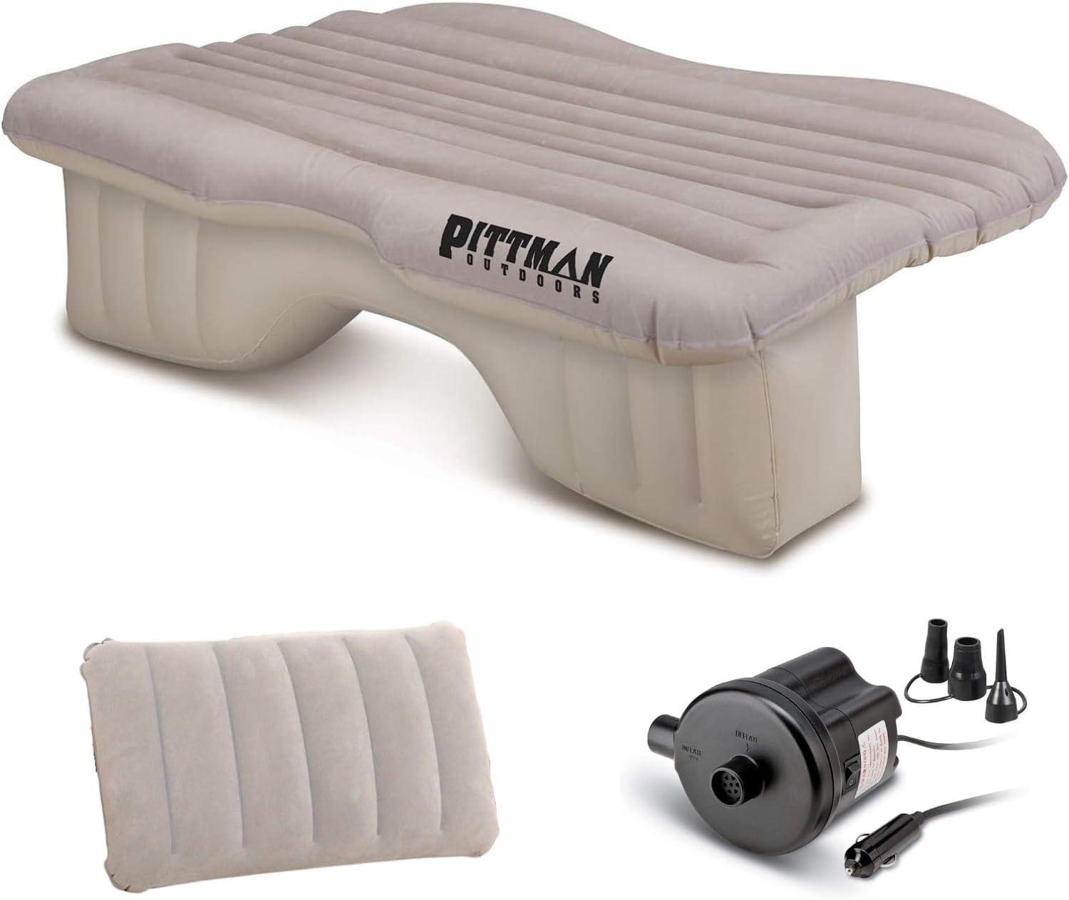 Pittman Outdoors AirBedz Inflatable PVC Rear Seat Air Mattress - Mid-Size Fits Jeeps, Car, SUV’s & Mid-Size Trucks, Comes with Portable DC Air Pump