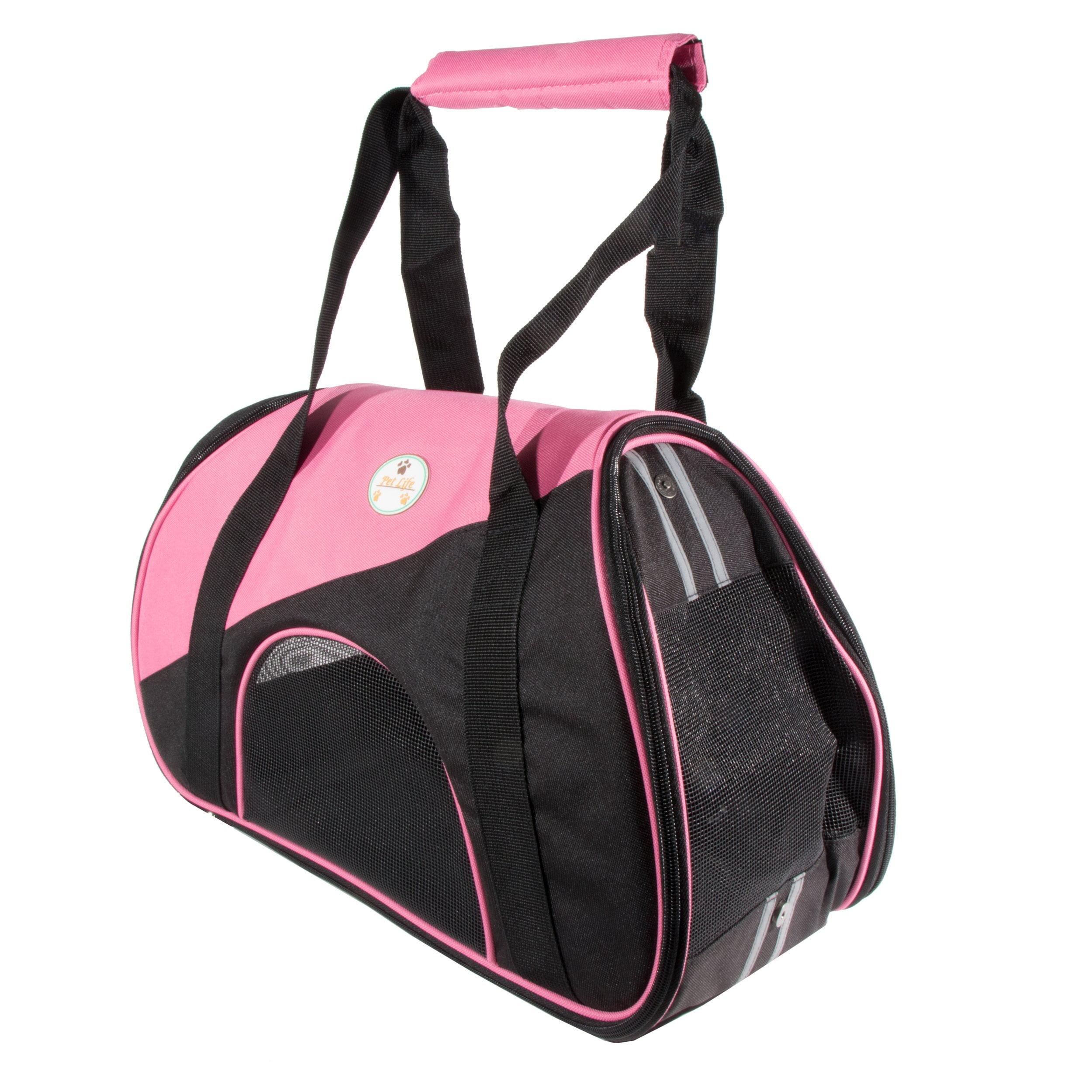 Pink and Black Airline Approved Soft Sided Pet Carrier