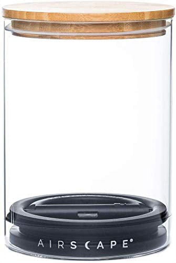 Clear Glass Food Storage Canister with Bamboo Lid