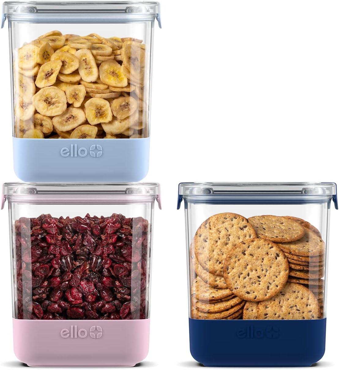 New** Ello 6pc Plastic Food Storage Canisters with Airtight Lids (Set of 3)