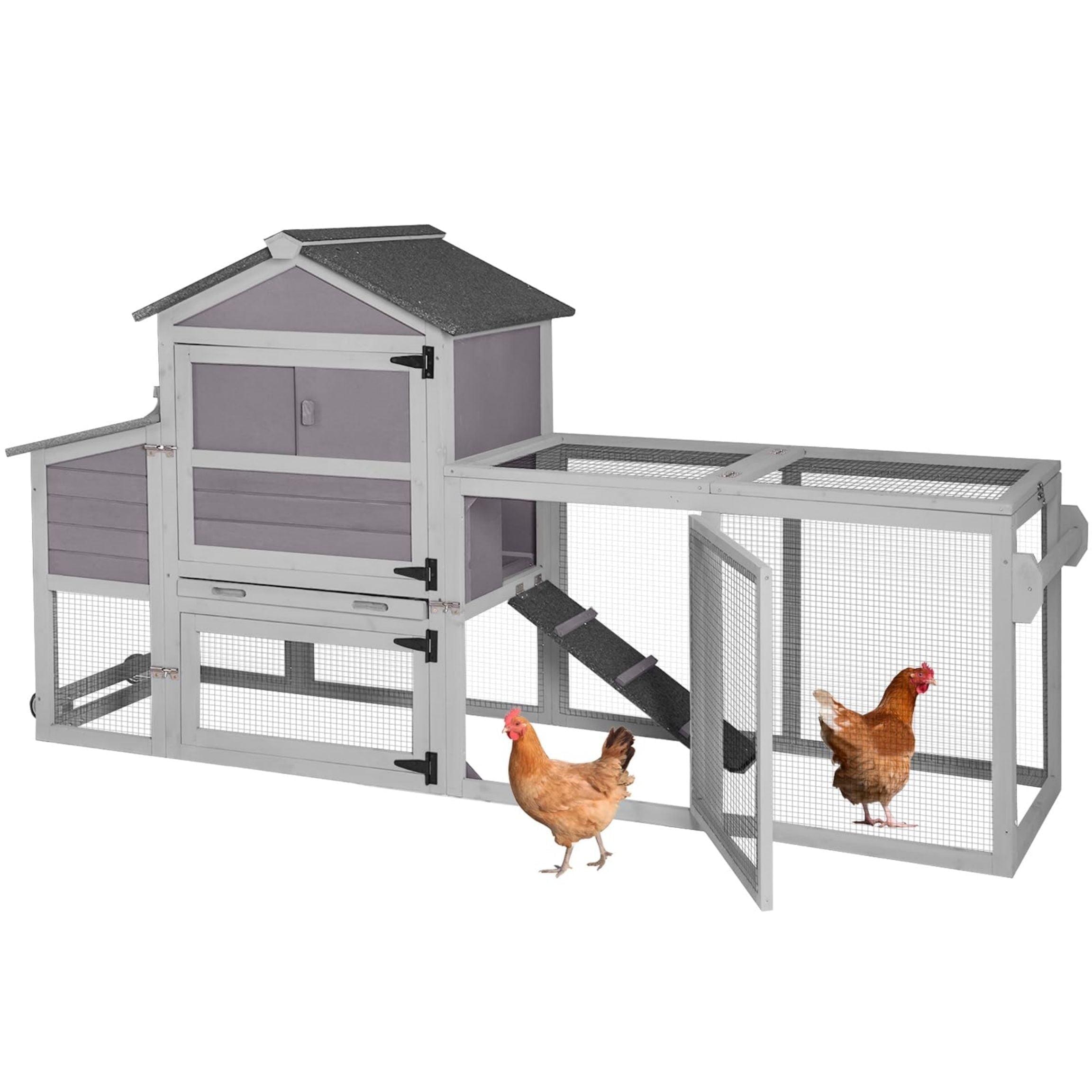 AIR72 Mobile Chicken Tractor Gray 80.7"L x 25.8"W x 44.1"H