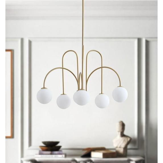 Abrial 6 - Light 25.98 inch Sputnik Empire Glass Shade Chandelier
