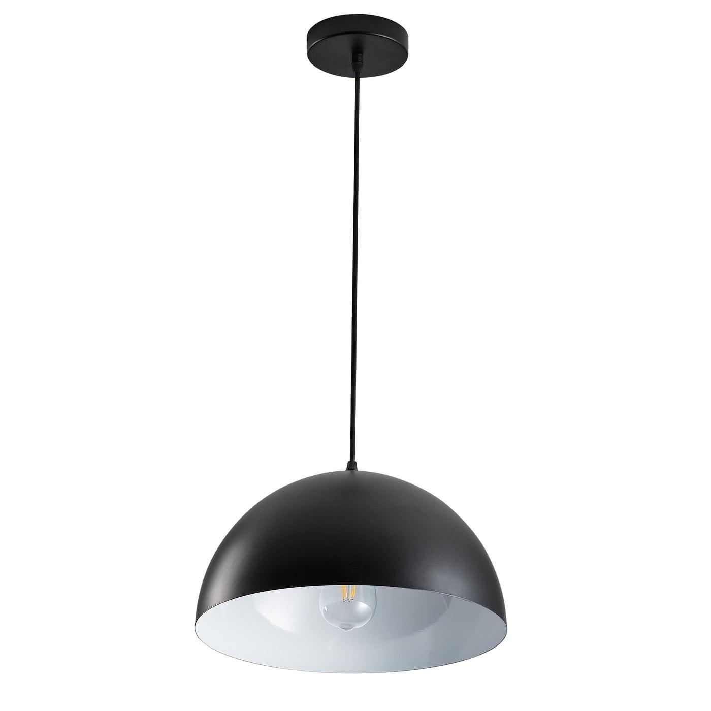 Matte Black Dome Metal Pendant Light