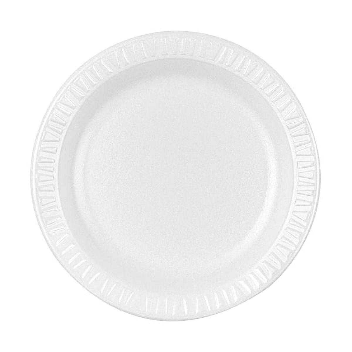 White 9" Round Disposable Paper Plates, 124-Pack