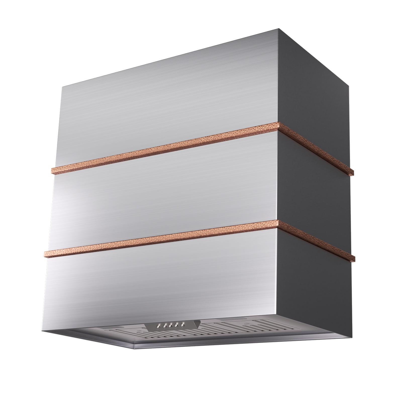 30-Inch Stainless Steel and Copper Wall-Mounted Range Hood