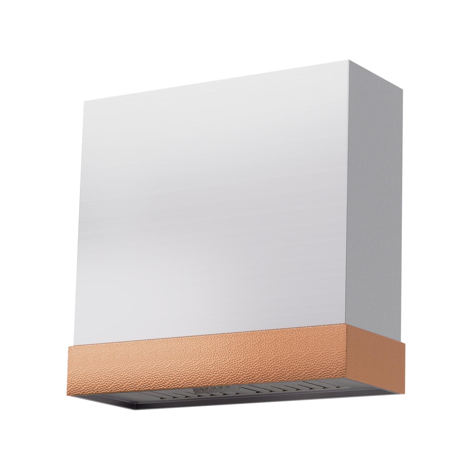 Akicon 600 CFM Wall Mounted Range Hood, Stainless Steel Range Hood 30 inch, Energy Saving, Kitchen Hood for Cooking, Powerful Vent Motor, Brushed Stainless with Copper