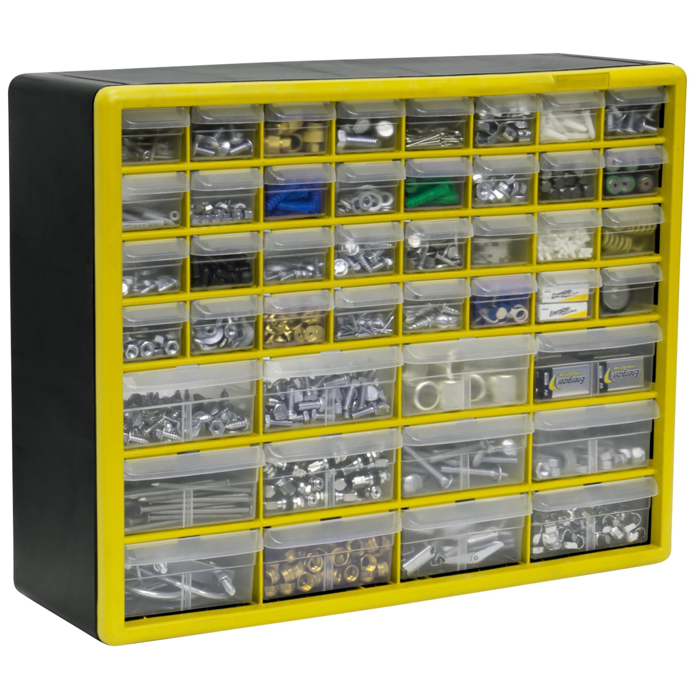 Akro-Mils 44 Drawer Plastic Cabinet Storage Organizer with Drawers for Hardware, Small Parts, Craft Supplies, Yellow