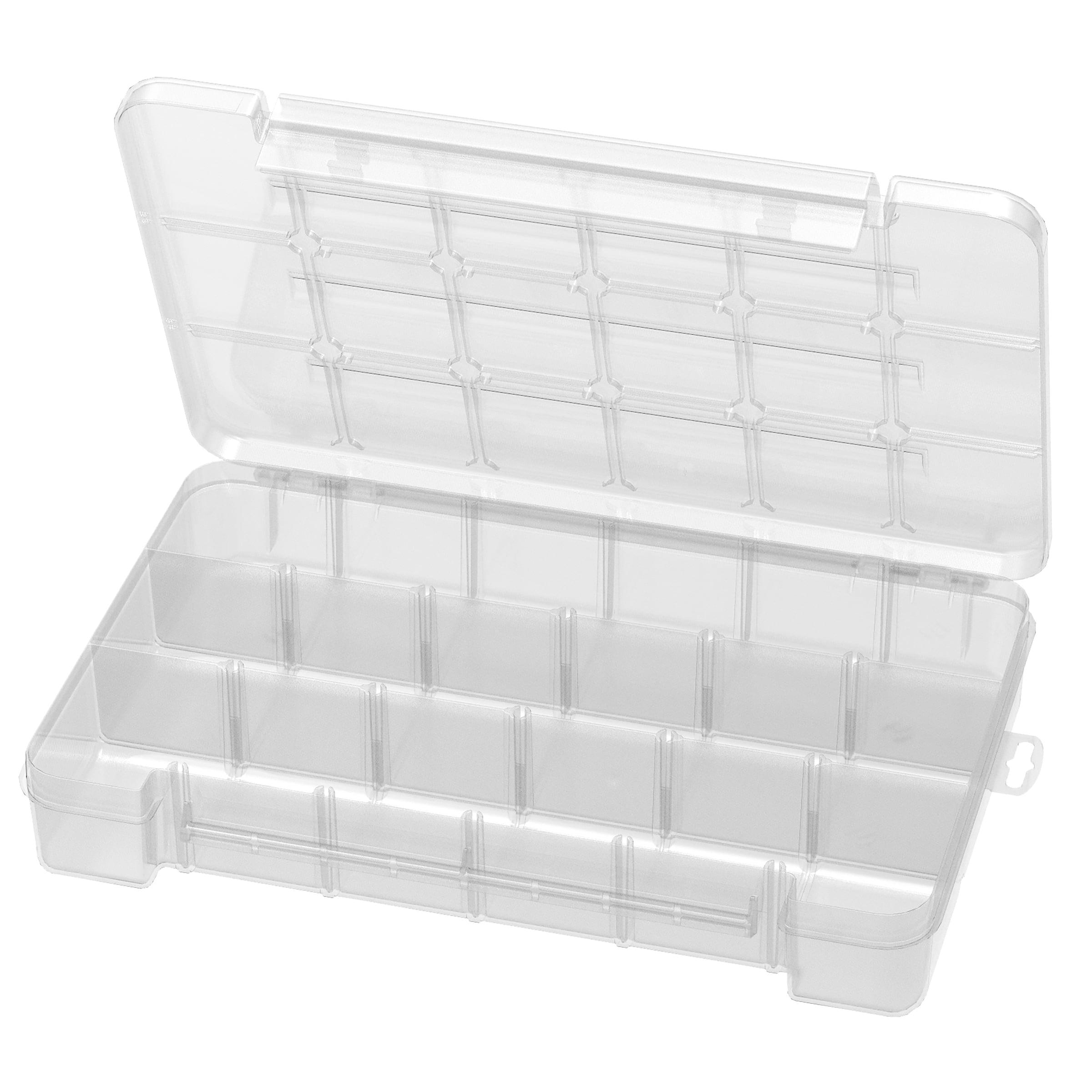 Clear Plastic Portable Storage Box with Adjustable Dividers