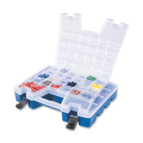 Blue Plastic Lockable Multi-Compartment Organizer Box