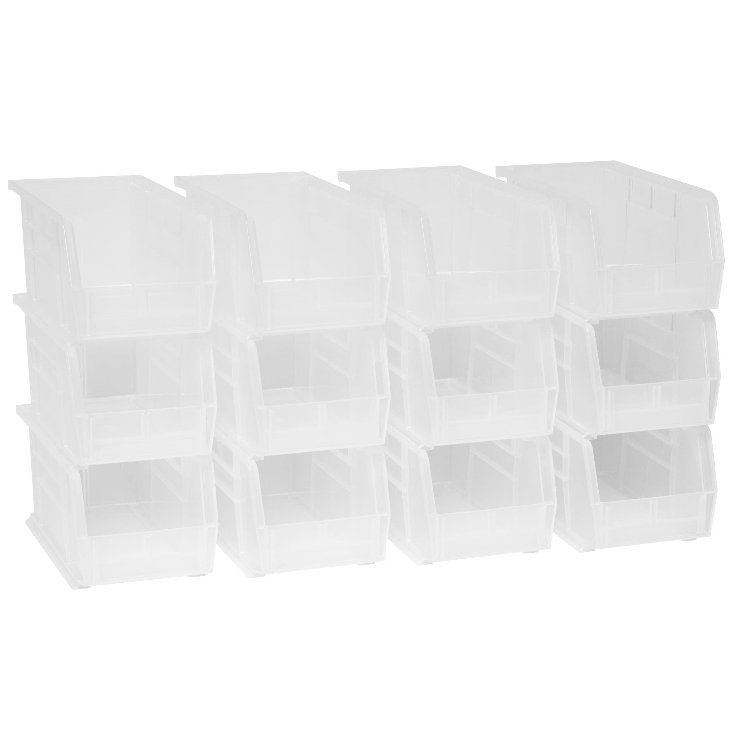 Clear Stackable Plastic Storage Bins for Kids, 12-Pack