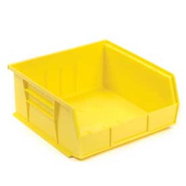 Yellow Heavy-Duty Plastic Stackable Storage Bin, 11 x 10.88 x 5 in