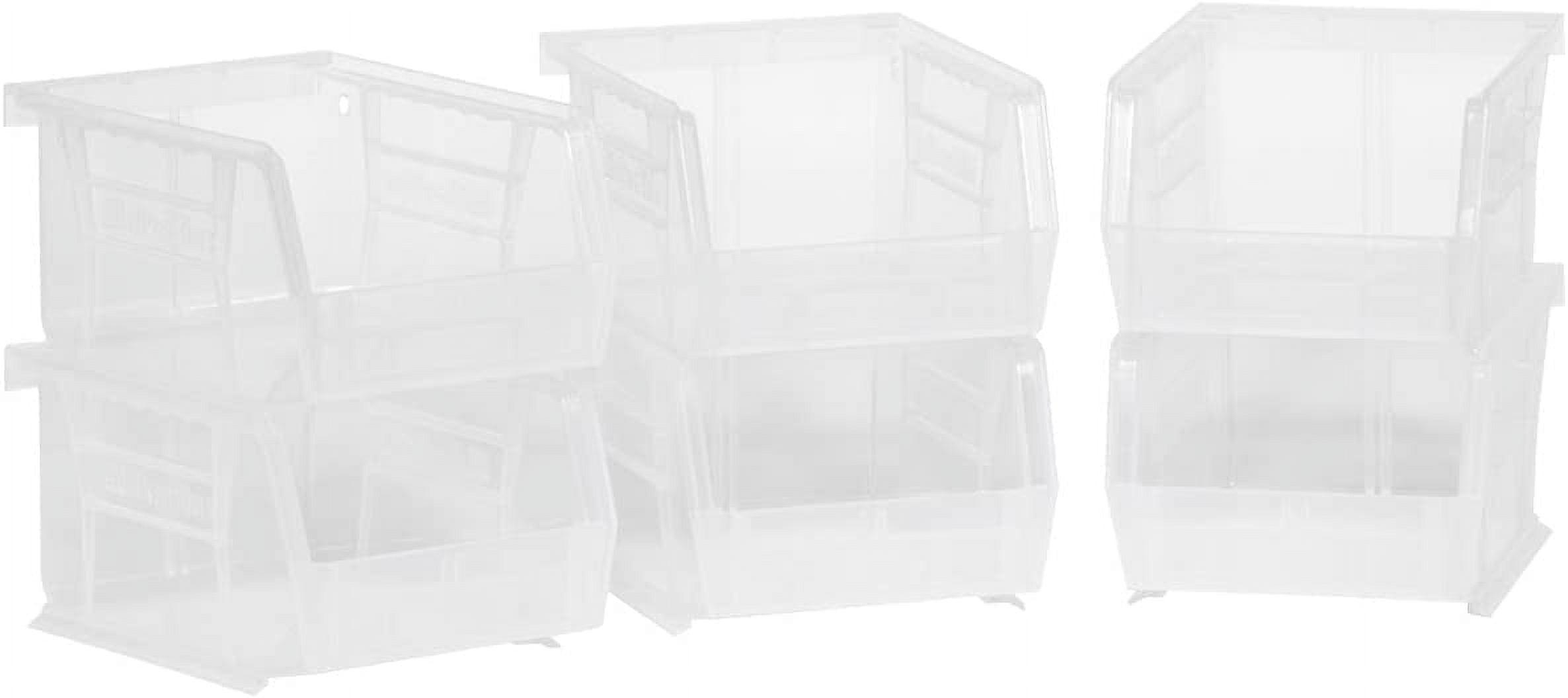 Akro-Mils Stackable Storage Bins, AkroBins Stacking Organizer, 5"x4"x3", Clear, 6-Pack