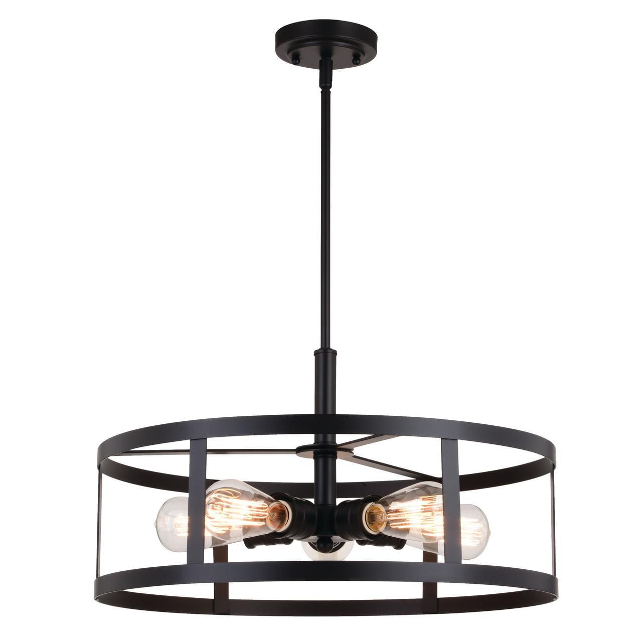 Akron 20" Oil Rubbed Bronze Drum Farmhouse Pendant Light