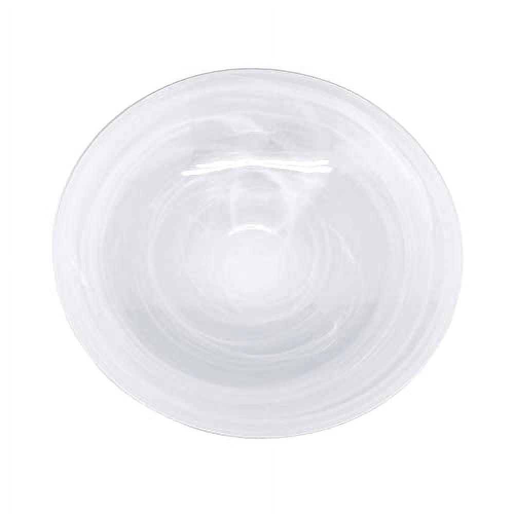 White Alabaster Glass Serving Bowl, 15-inch