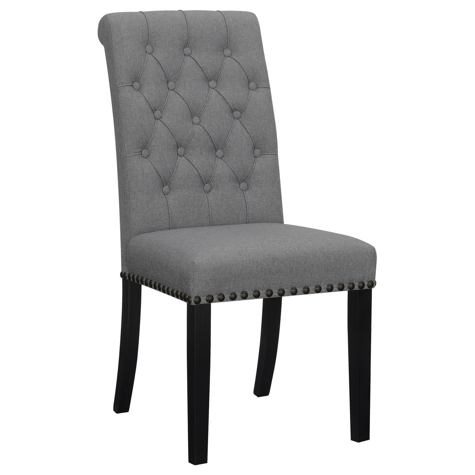 Coaster Upholstered Traditional Fabric Dining Chairs in Gray