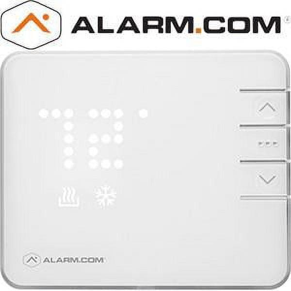 Alarm.com White Square Digital Smart Thermostat with LED Display