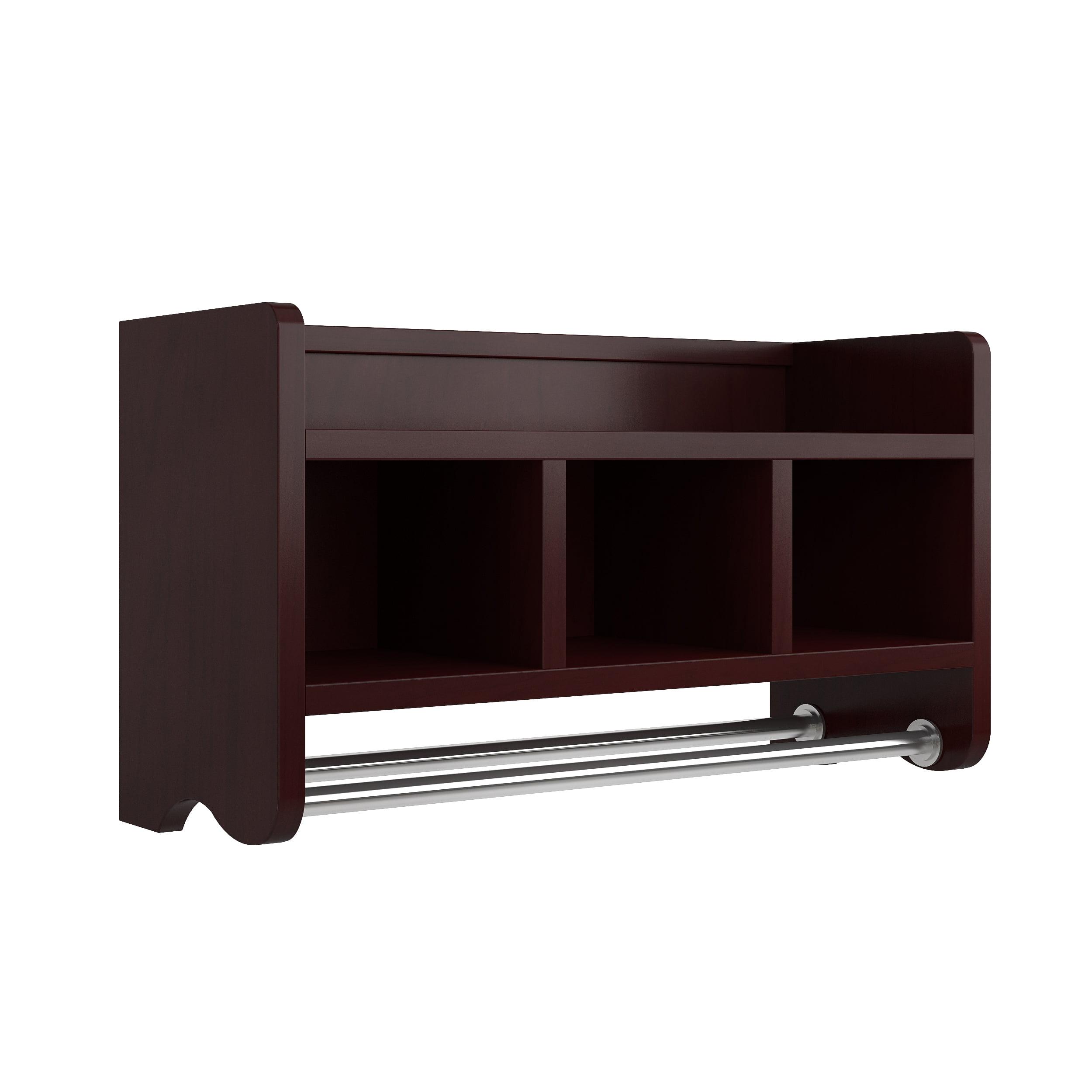 Alaterre 25" Bath Storage Shelf with Towel Rod, Espresso