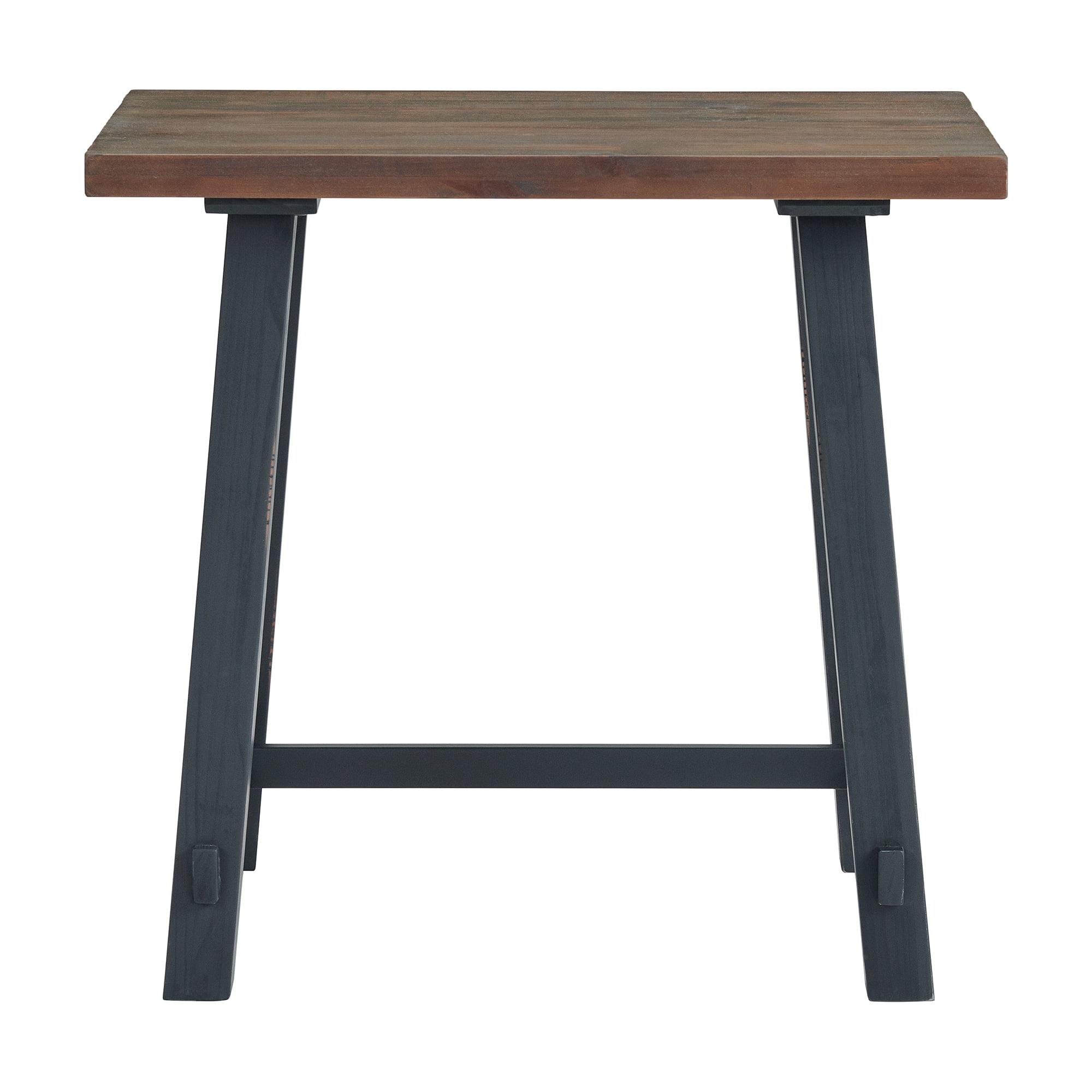 32" Small Adam Solid Wood Desk Rustic Natural - Alaterre Furniture: Industrial Sawhorse Leg, Pine Surface