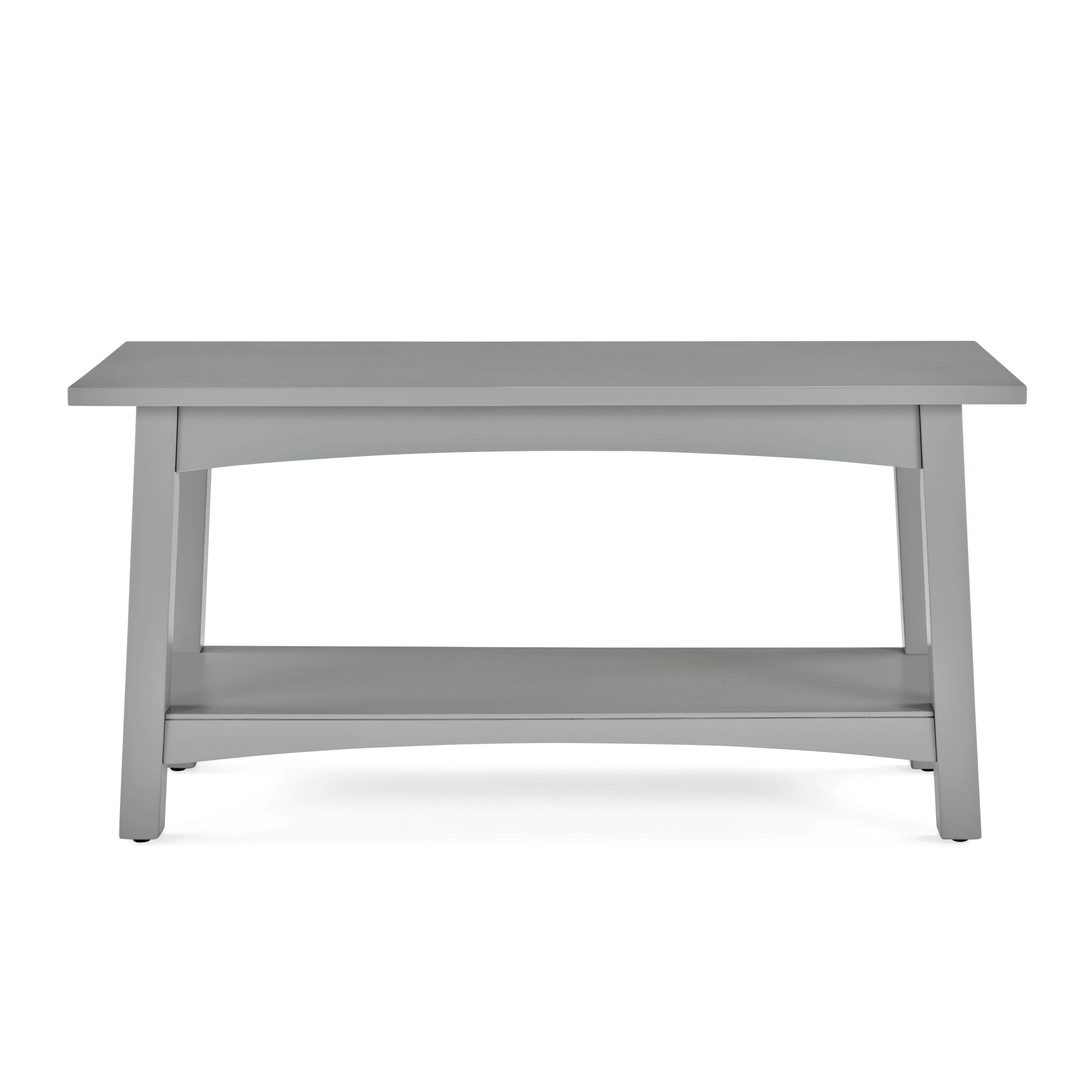 Craftsbury 36" Gray Wood Entryway Bench with Storage Shelf