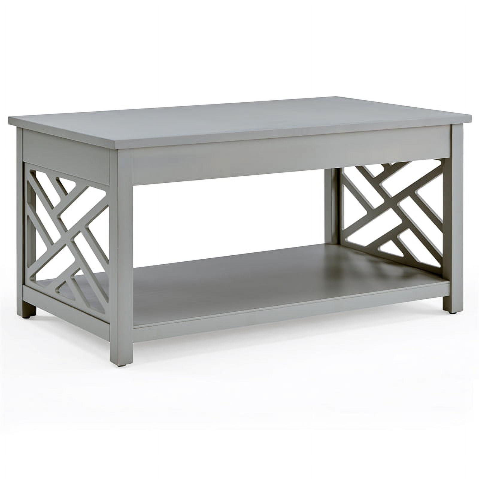 Alaterre Furniture Coventry 36 in. Solid Pine Wood Coffee Table, Traditional to Modern Design Accent Furniture, Gray