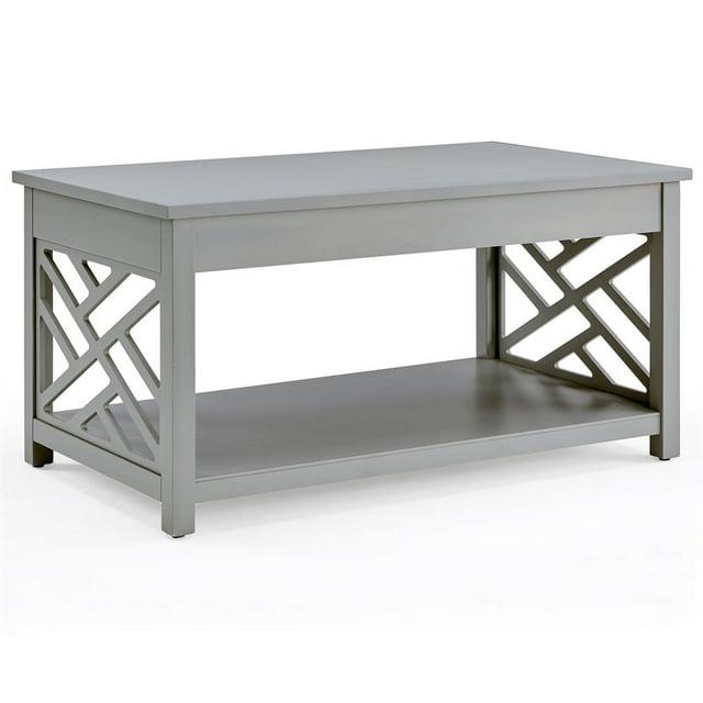 Alaterre Furniture Coventry 36 in. Solid Pine Wood Coffee Table, Traditional to Modern Design Accent Furniture, Gray