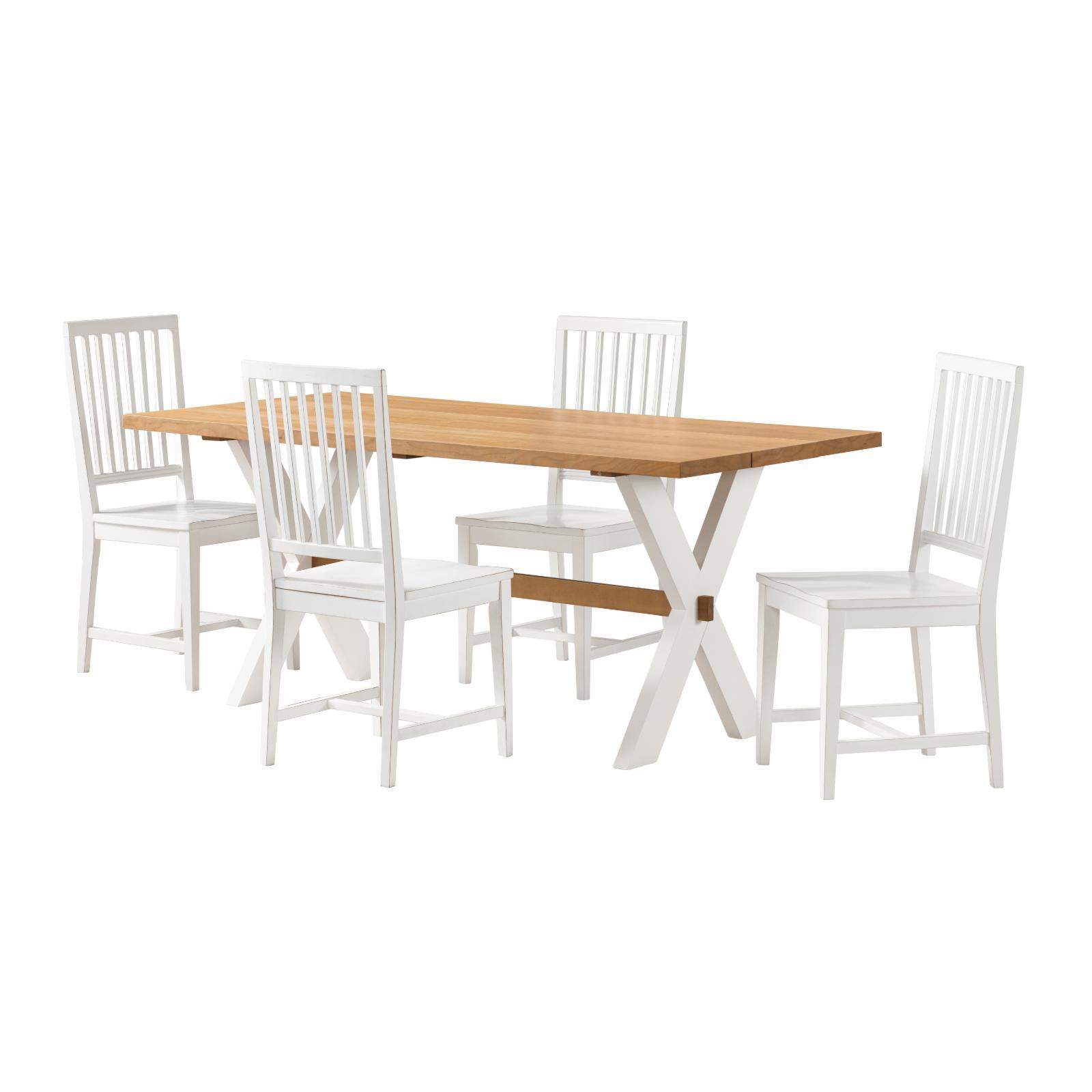 Modern Farmhouse 72" Two-Tone Dining Set with 4 Chairs