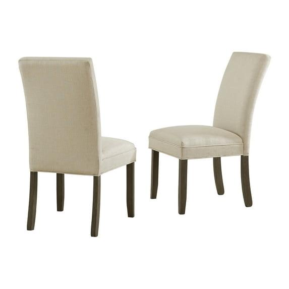 Alaterre Furniture Set of 2 Gwyn Parsons Upholstered Armless Chairs Cream: Modern Polyester Dining Seating
