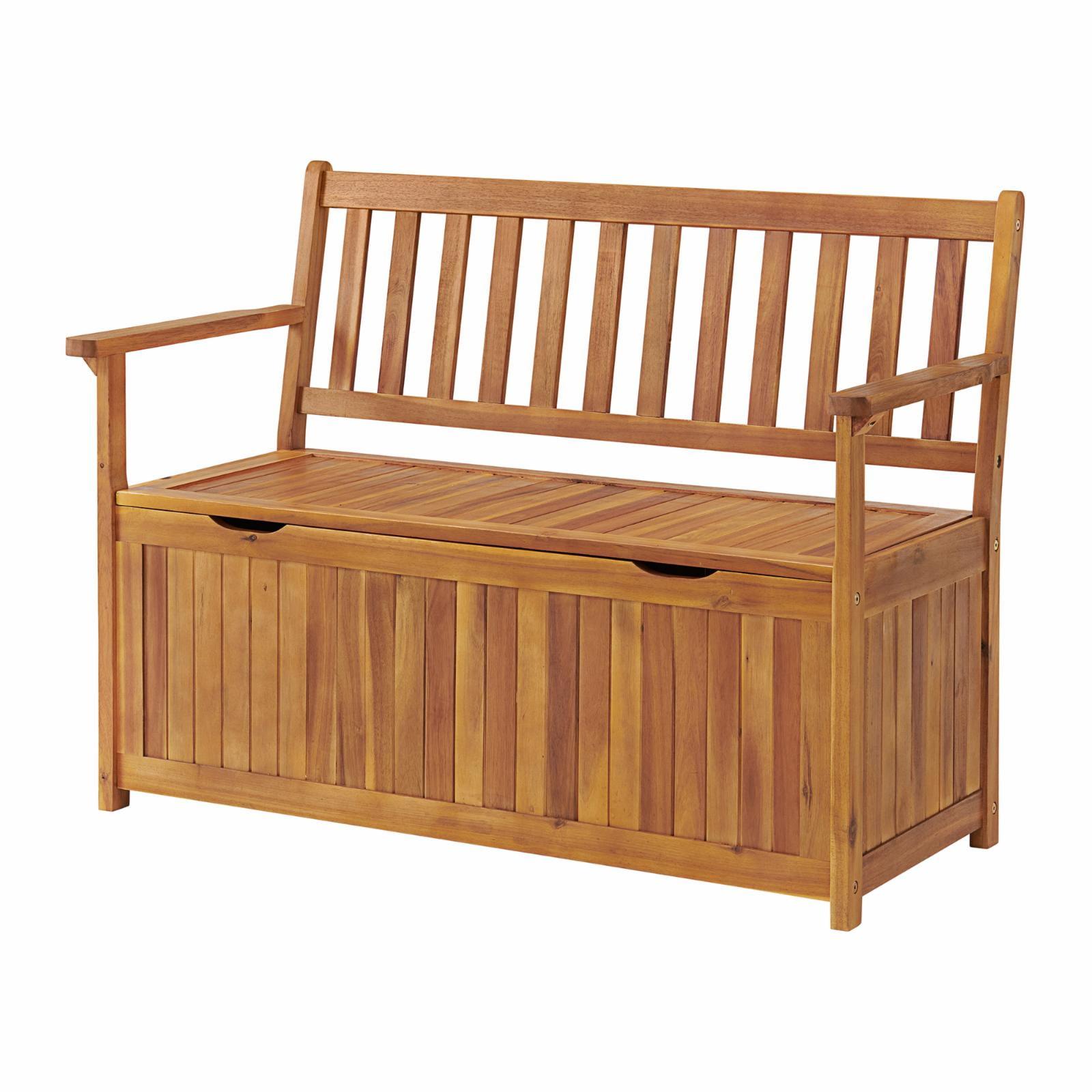 Londonderry 47" Acacia Wood Outdoor Storage Bench