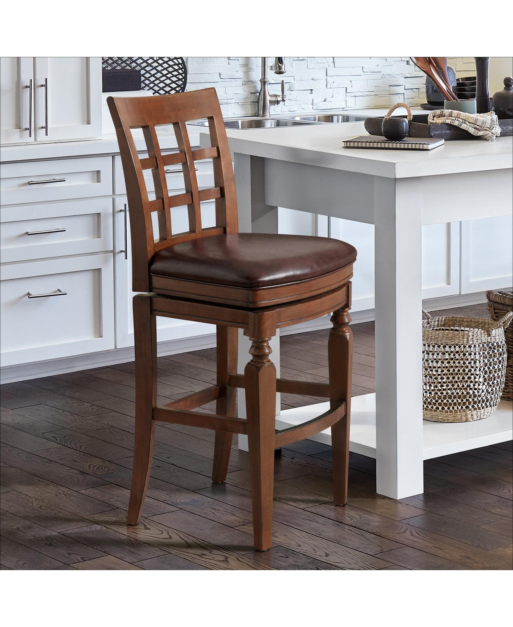 Napa Solid Rubber Wood Counter Height Swivel Stool With Back