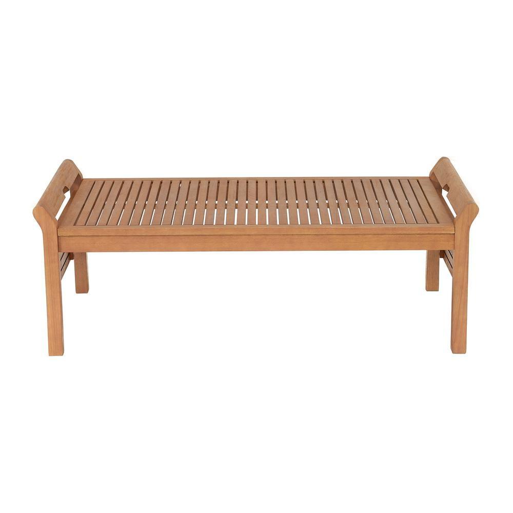 Stamford 48" Natural Eucalyptus Wood Outdoor Coffee Table