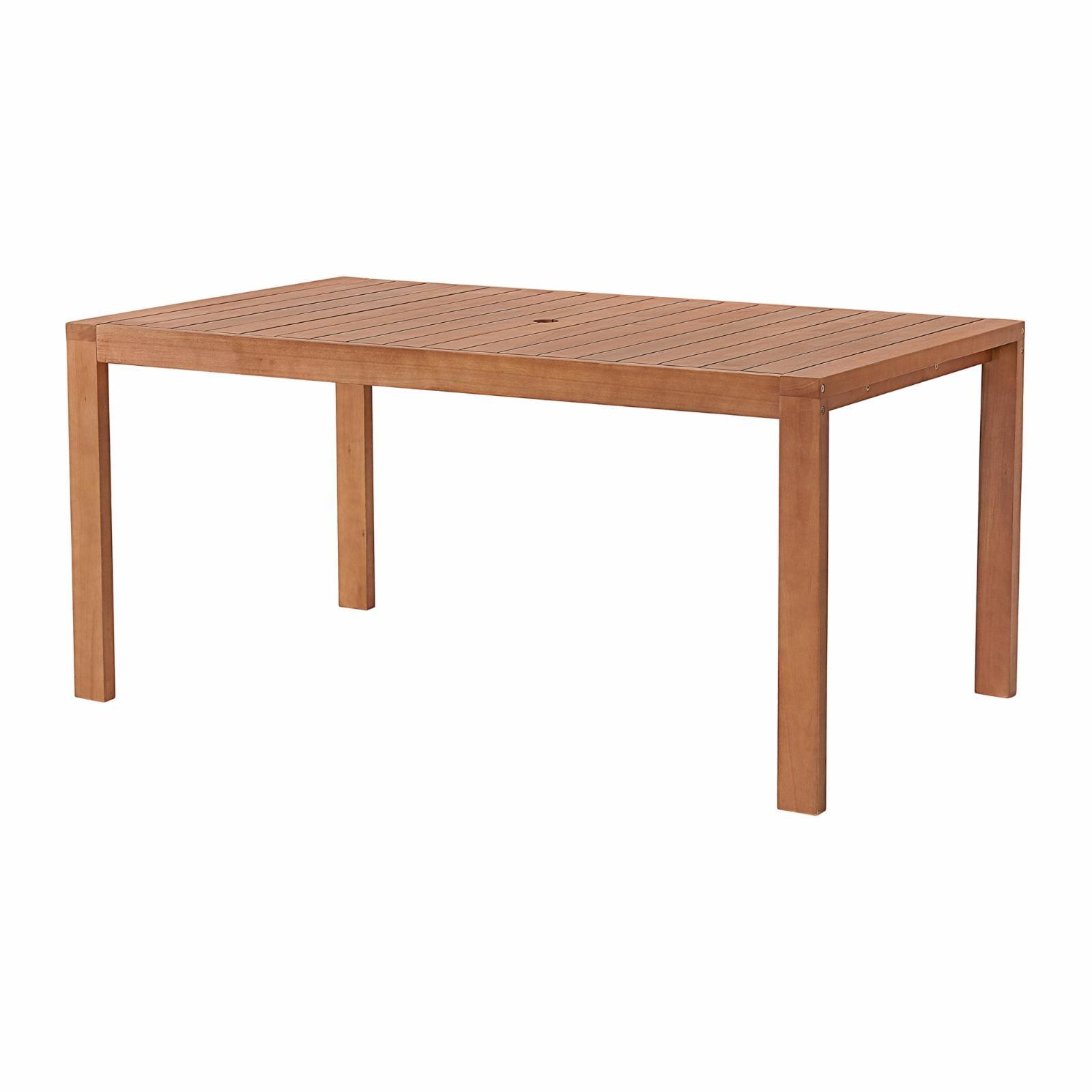 Weston 63" Wide Outdoor Solid Eucalyptus Wood Rectangular Dining Table