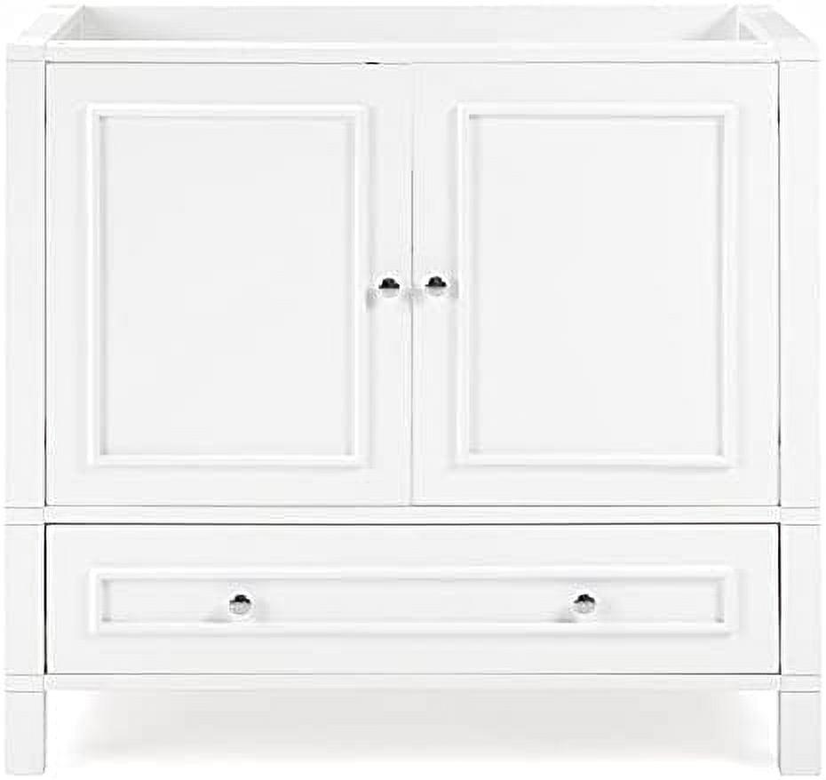 Williamsburg 36" White Pine Vanity Cabinet with Nickel Hardware