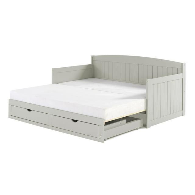 Alaterre Furniture King Harmony Kids' Daybed with Conversion Dove Gray
