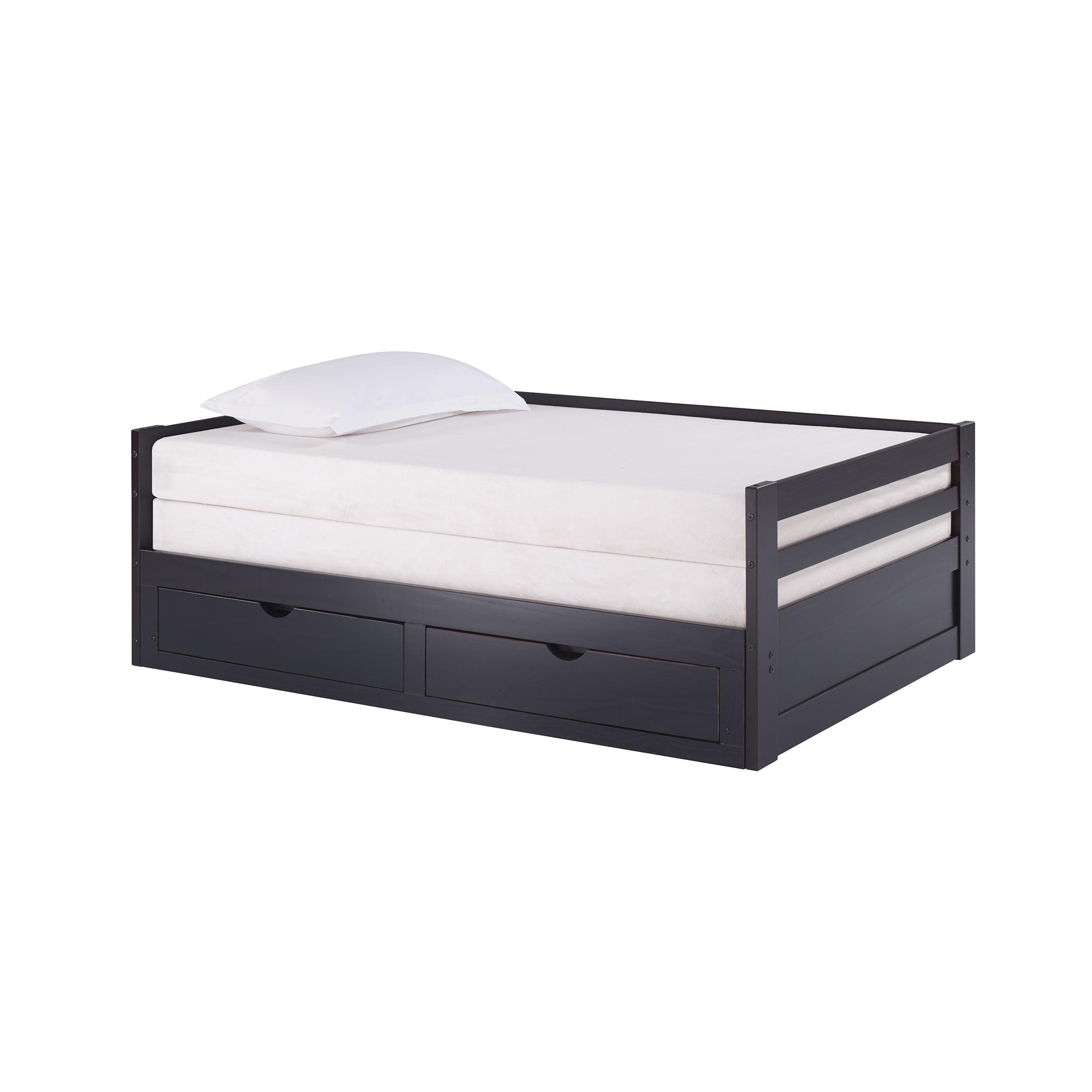 Alaterre Jasper Twin to King Extending Day Bed with Storage Drawers, Espresso