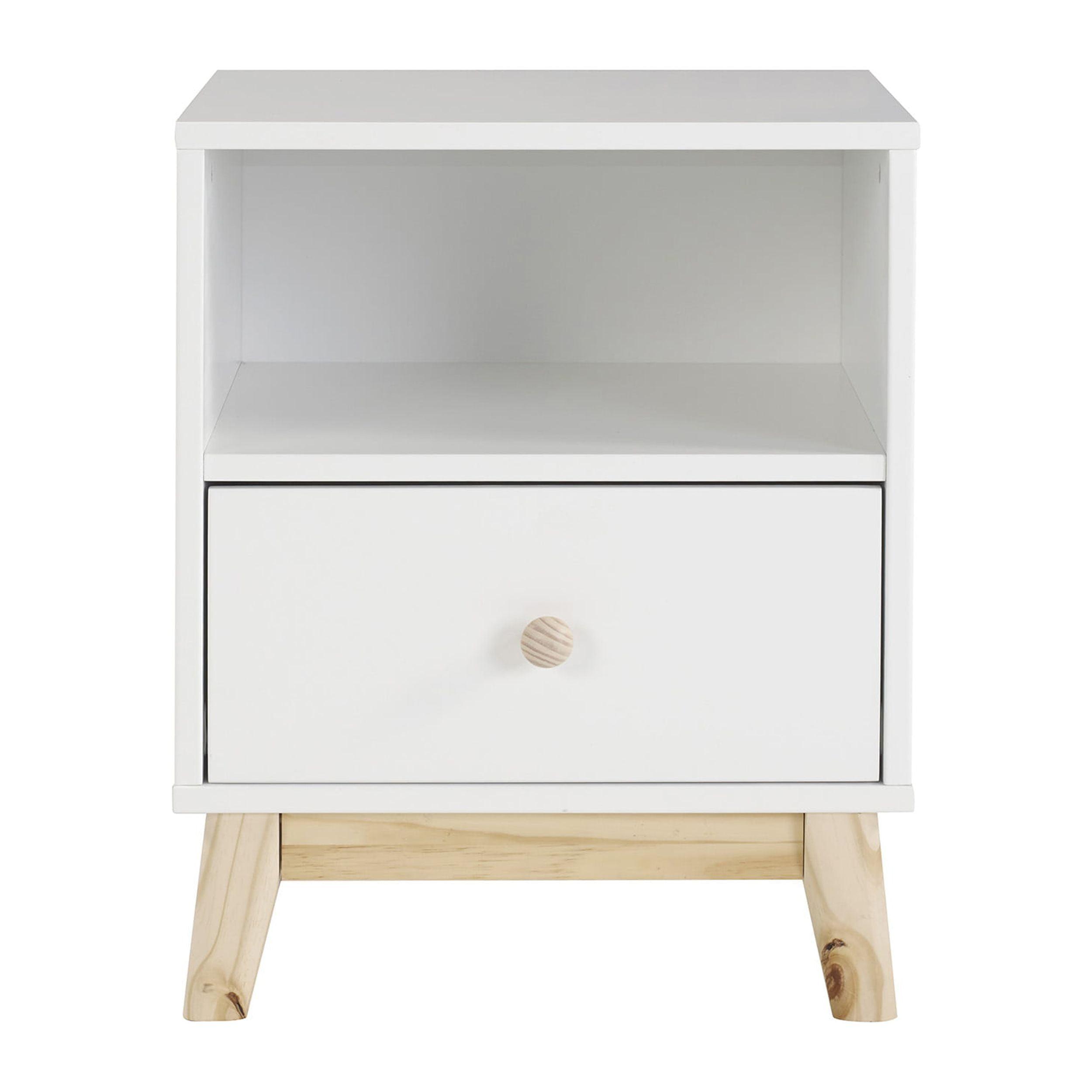 Mid-Century Modern Two-Tone 1-Drawer Nightstand