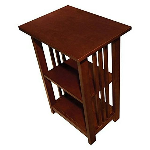 Modern 2 Shelf End Table Cherry - Alaterre Furniture: Hardwoods, Stainless Steel Hardware, Fixed Shelf