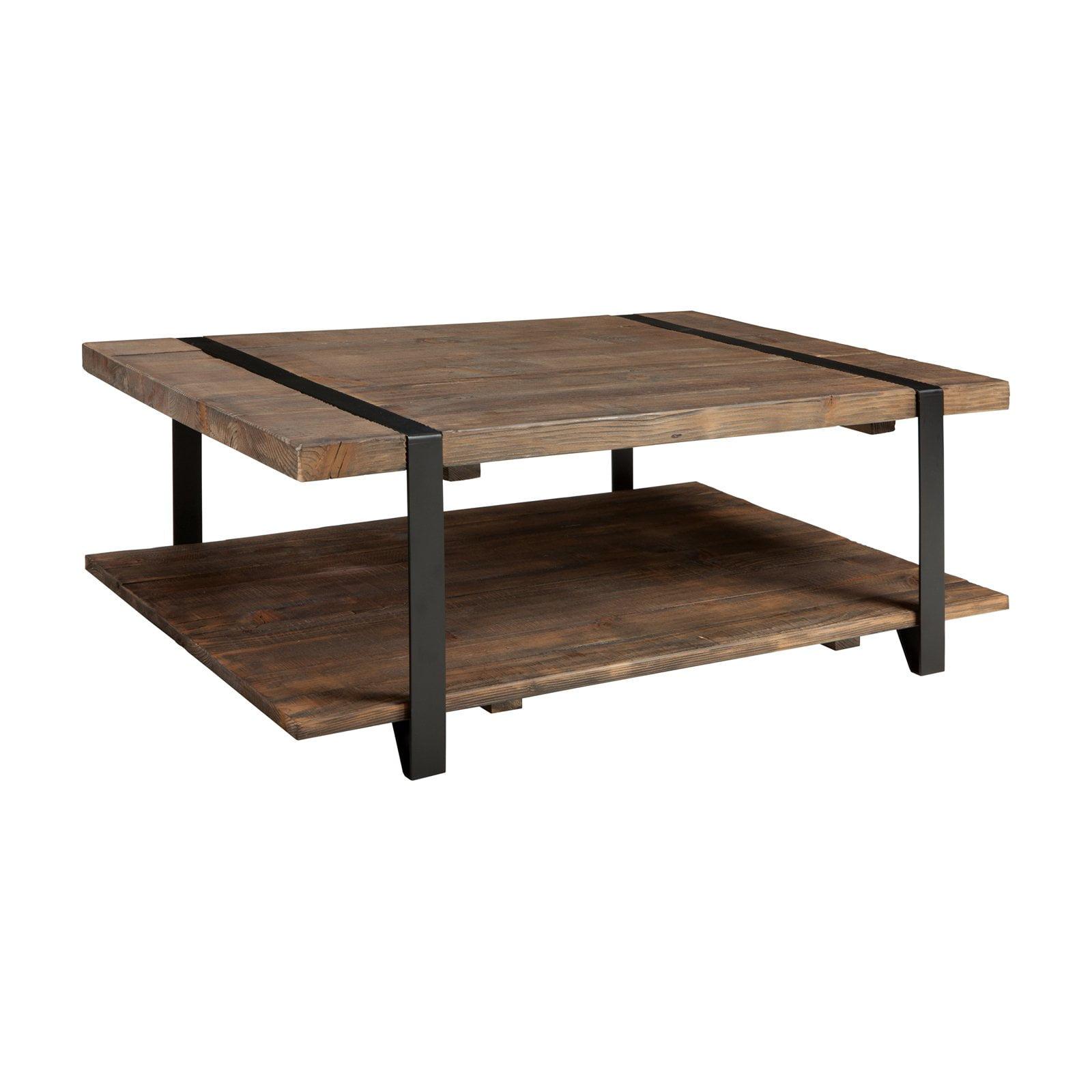 Modesto 52" Rustic Natural Wood Coffee Table with Storage