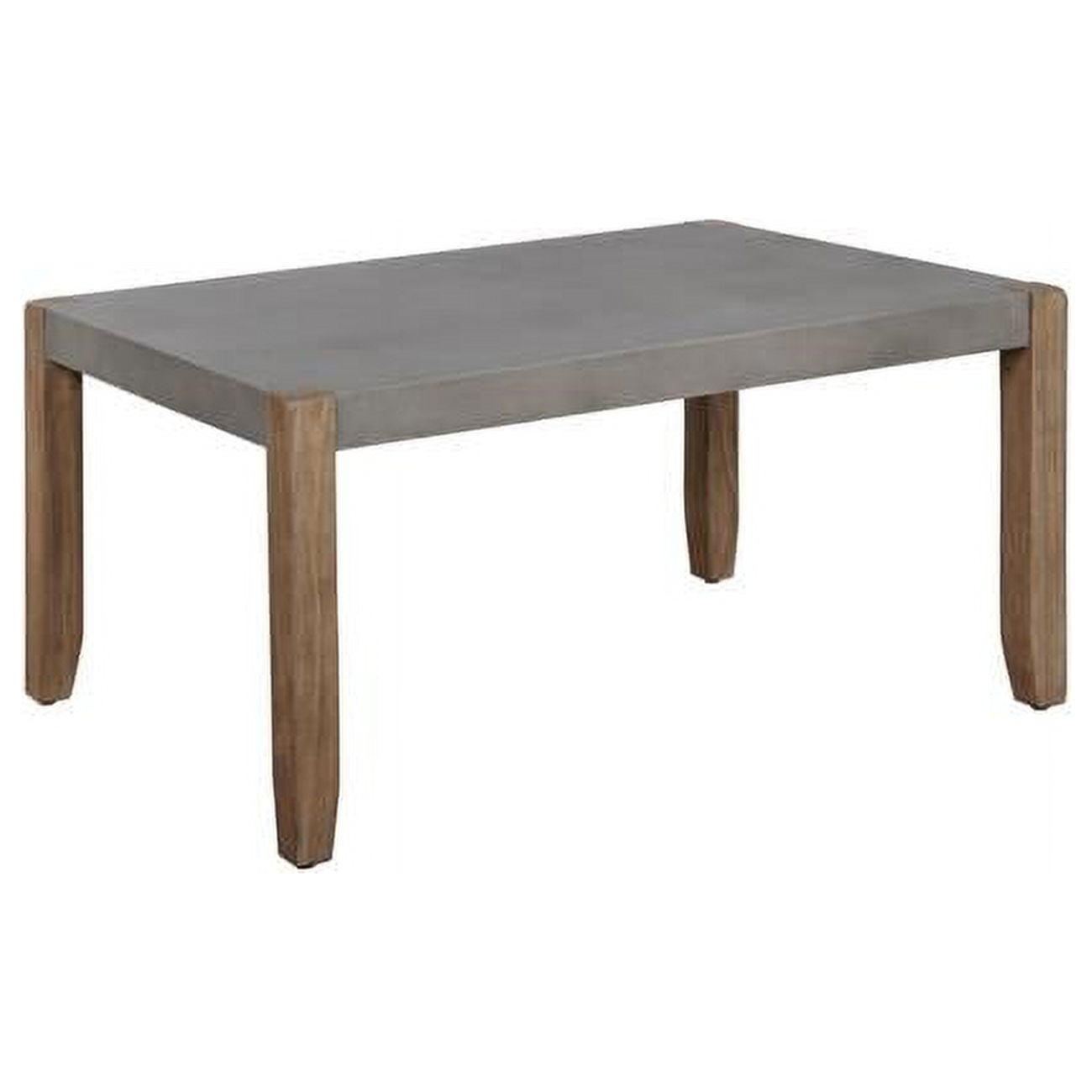 Modern Rustic 36" Faux Concrete and Light Amber Wood Coffee Table