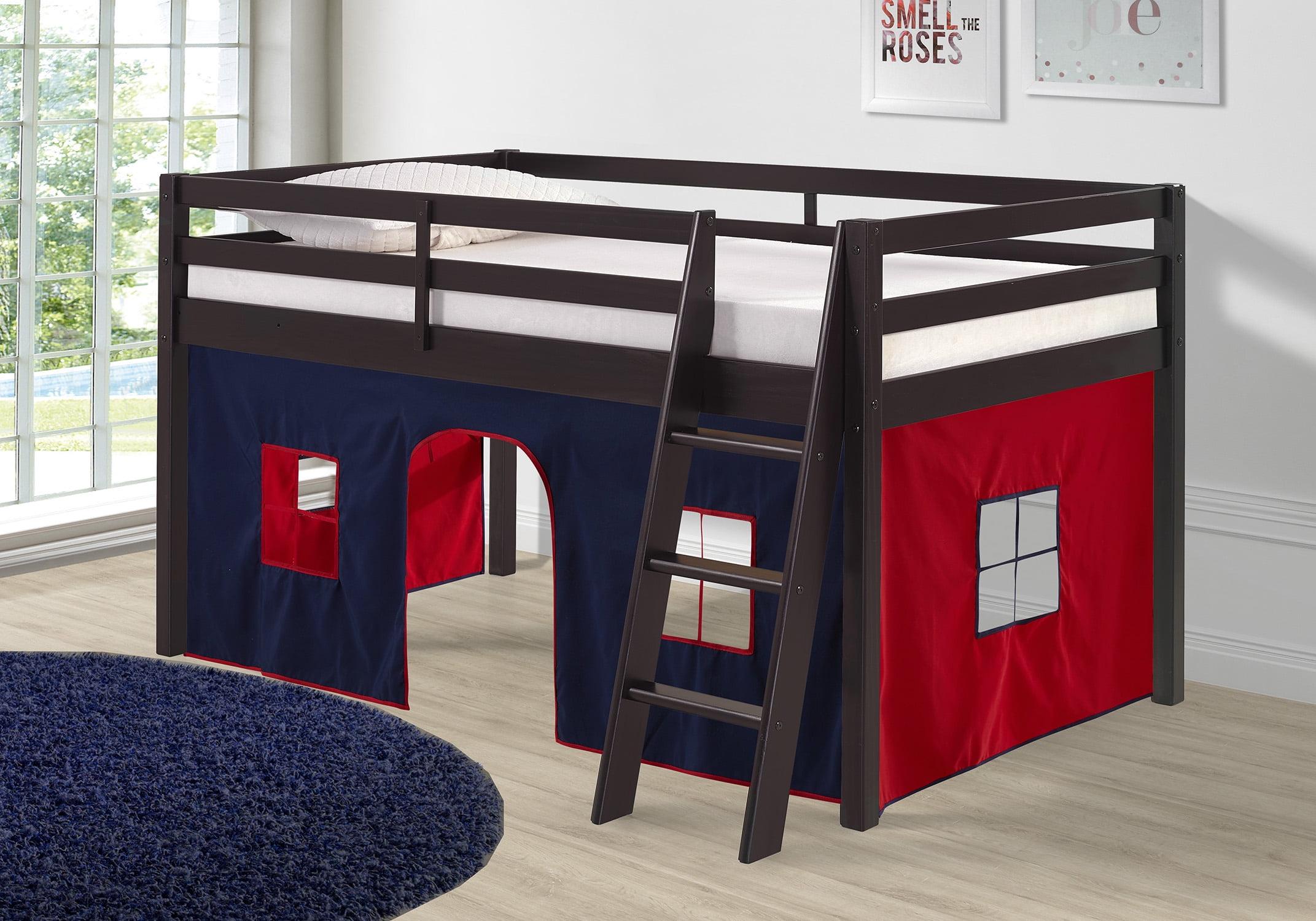 Alaterre Roxy Junior Loft - Espresso with Blue and Red Bottom Tent