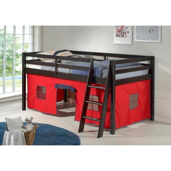Alaterre Roxy Junior Loft - Espresso with Red and Blue Bottom Tent