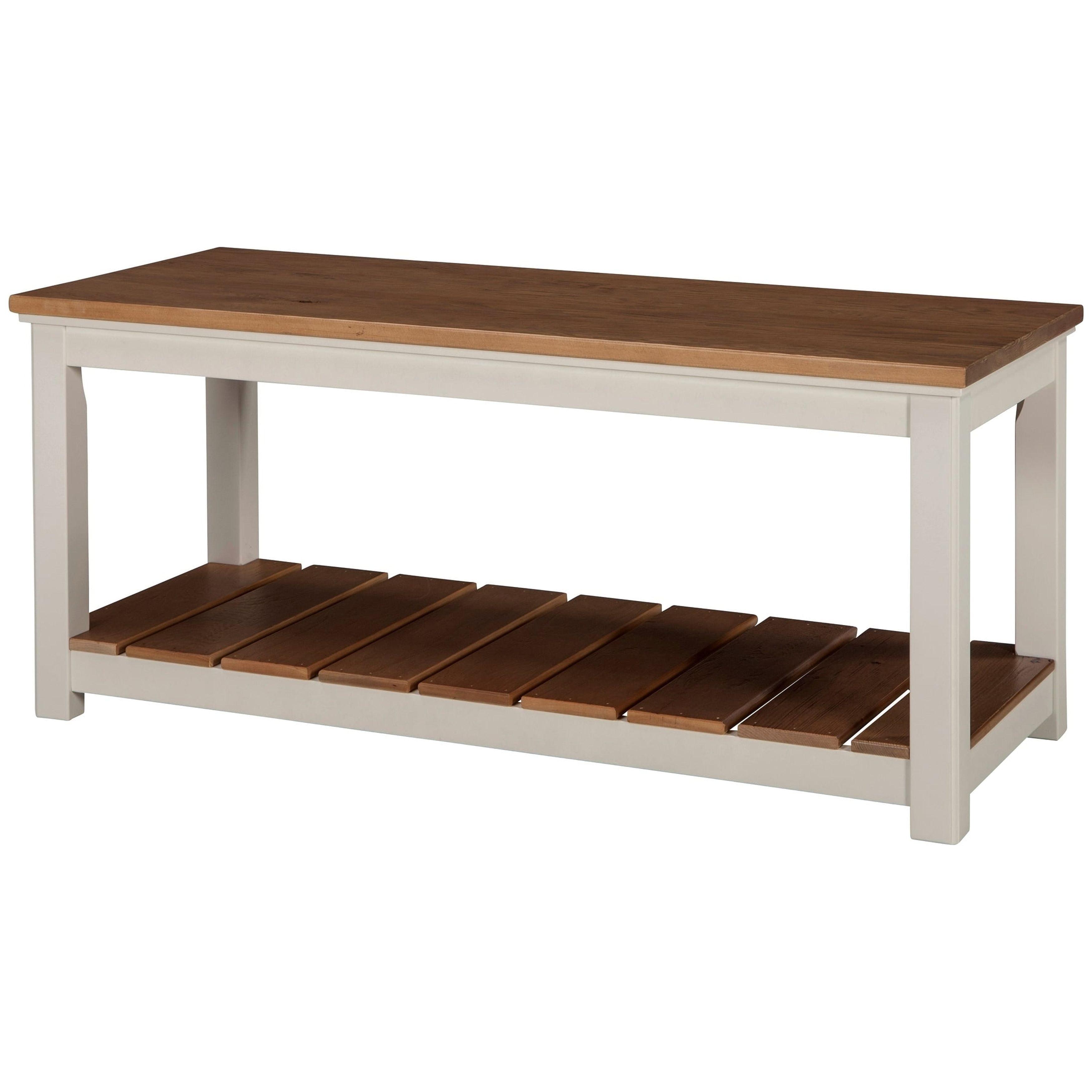 Savannah Medium Pine and White Rustic Bench